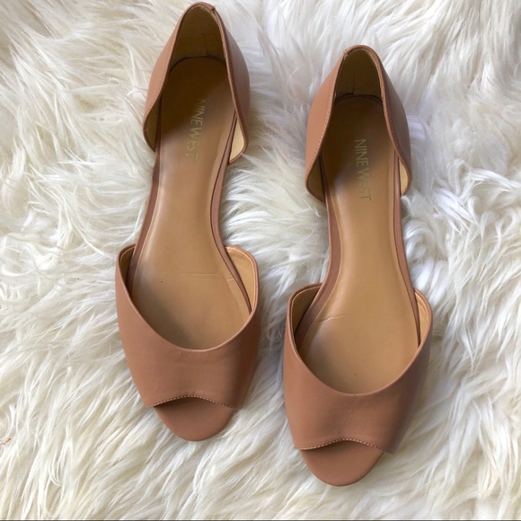 nine west peep toe flats